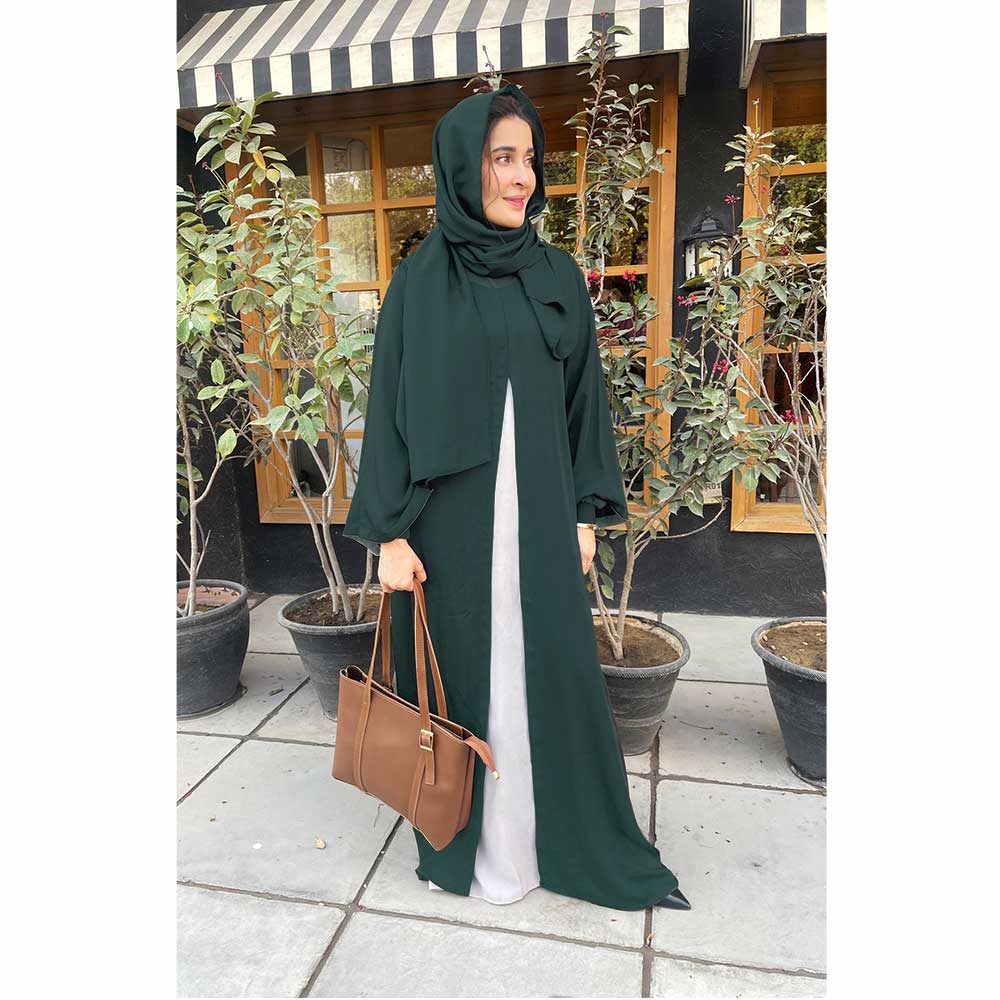 Simple green abaya by Astore in Pakistan